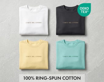 L'Arte Del Cotone 100% Cotton Sweatshirt | Premium Natural Fiber Jumper | Quiet Luxury Minimalist Pullover Clean Girl Aesthetic