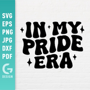 In My Pride Era SVG, Pride Month Png, Liefde is Liefde, Regenboog, Retro Gay LGBTQ+ Cadeau, Digitale Easy Cut Bestanden Cricut Silhouette