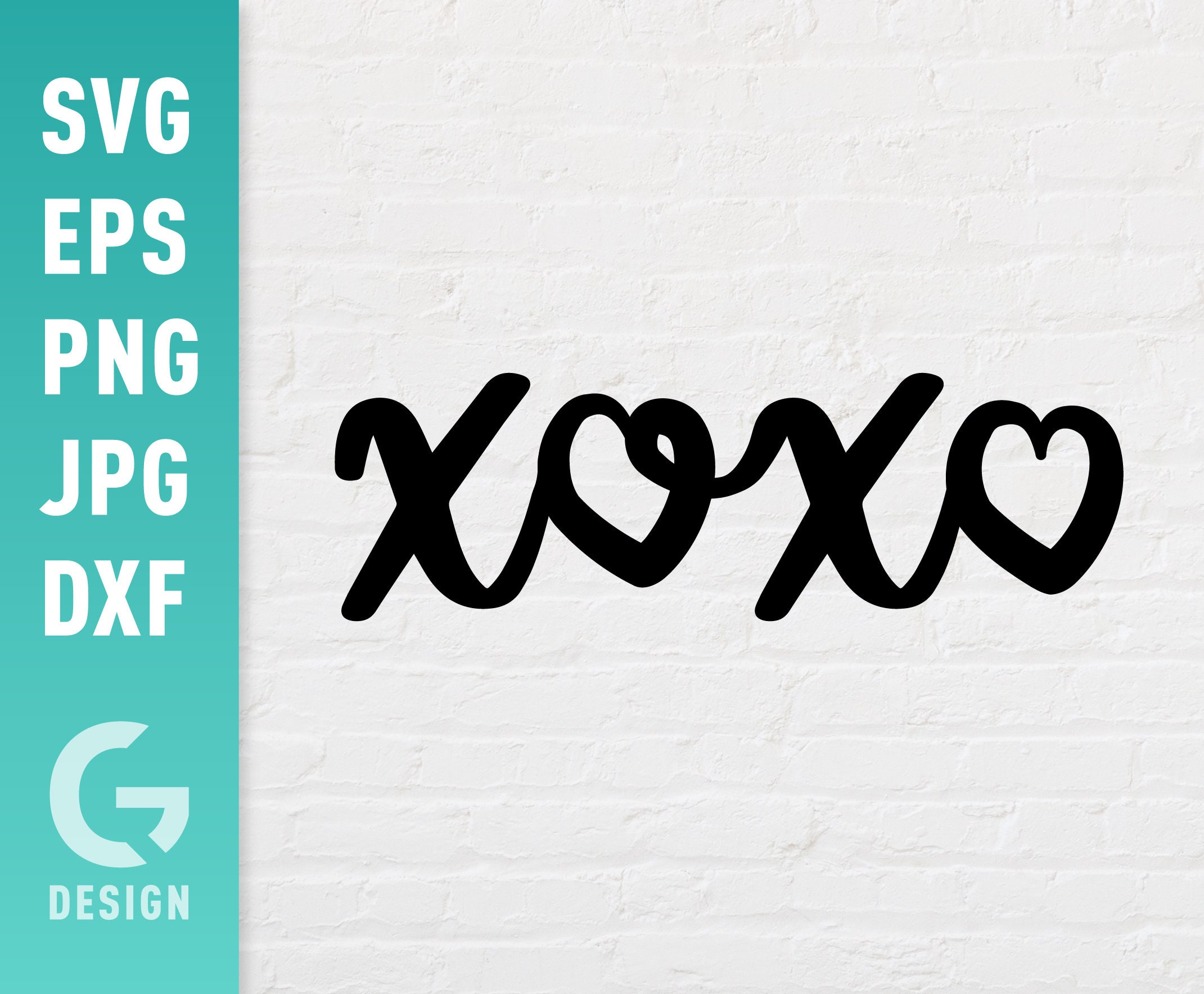 Xoxo SVG File Png Jpg, Dxf Easy to Cut Files for Cricut Silhouette 