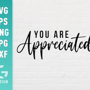 May include: Black and white text graphic that reads "You Are Appreciated" on a white brick background.