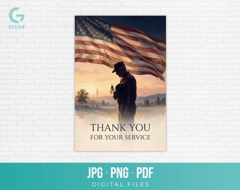 Veterans Day Wall Art Printable Thank You For Your Service Painting Military Veteran Poster Graphic Sublimation Art Download jpg png pdf
