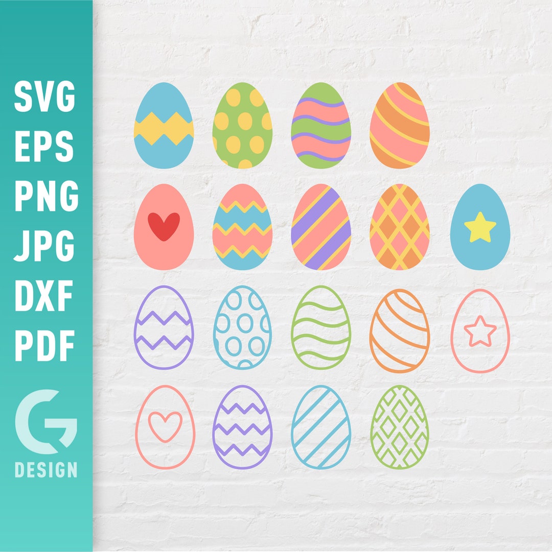 Easter Eggs Bundle SVG | Happy Easter Png | Easter SVG for Shirt | Egg ...