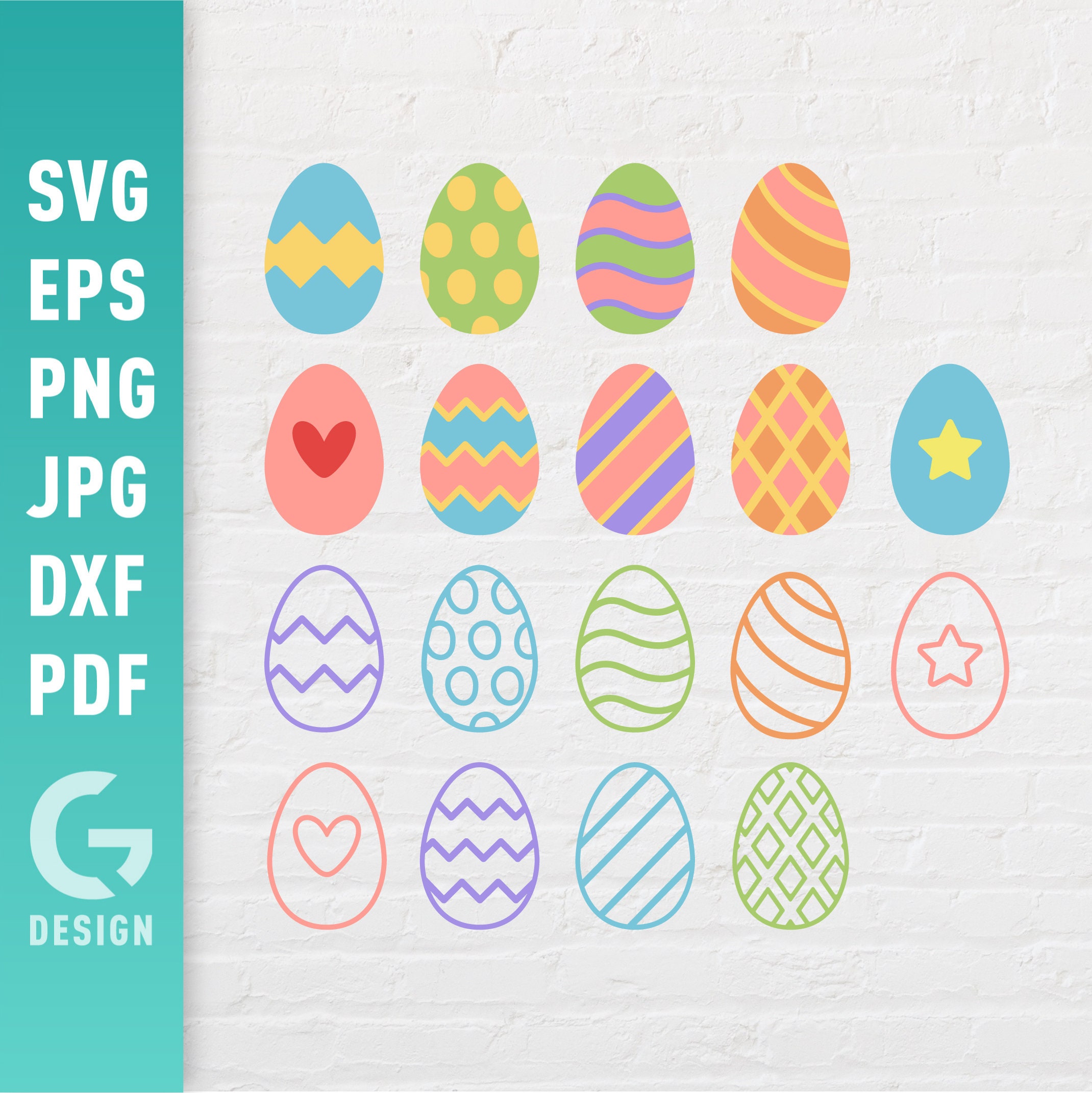 Easter Eggs Bundle SVG | Happy Easter Png | Easter SVG for Shirt | Egg ...