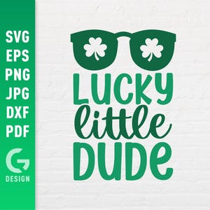 Lucky Little Dude SVG, Festa di San Patrizio, Maglietta per bambini Png, Irlandese per bambini, File di taglio per sublimazione a prova di pizzicamento Shamrock Cricut Silhouette