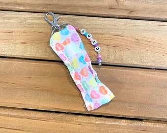 Valentines Day XOXO Chapstick Holder Message Keychain