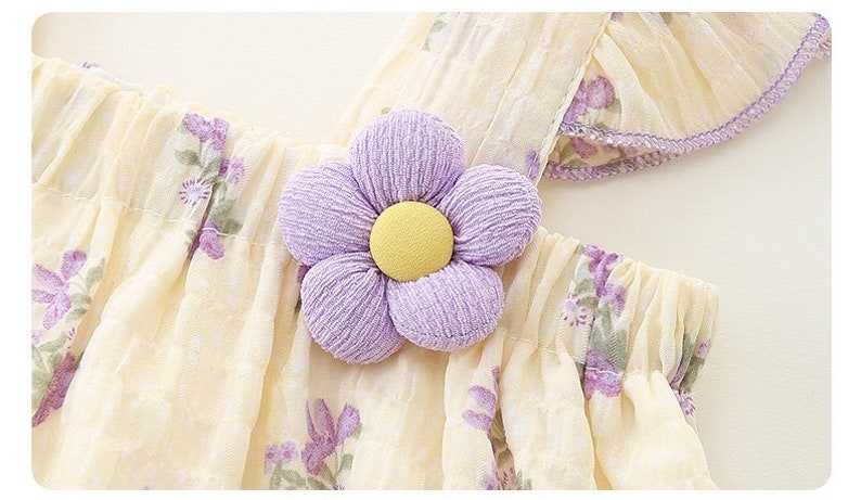 Baby Embroidered Flower Lapels Purple Romper