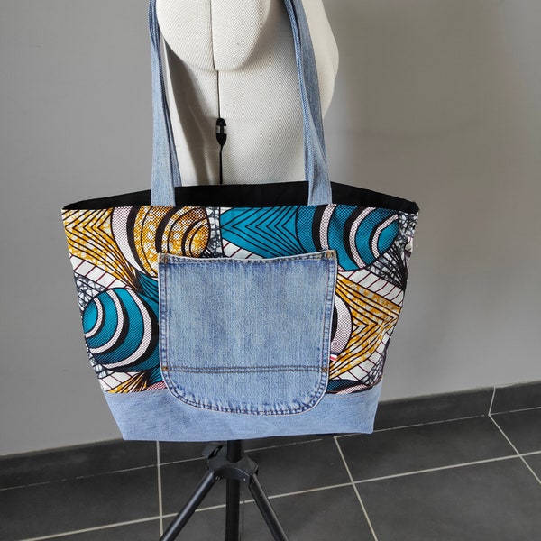 Sac, tote bag denim, jean recyclé, recycling