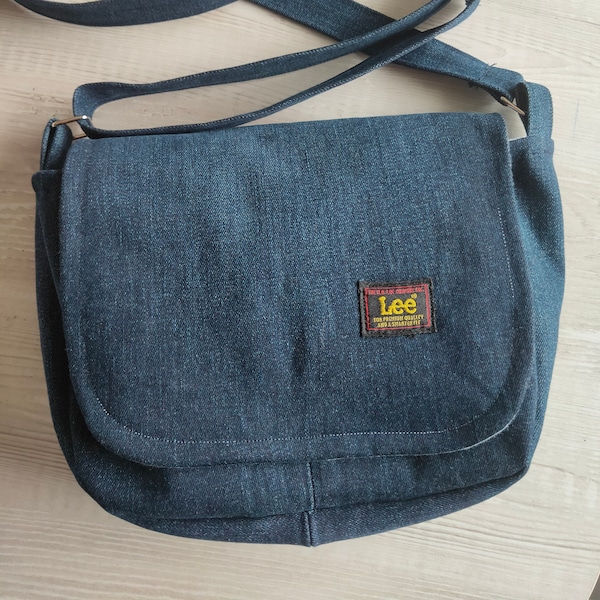 borsa, borsa a tracolla, jeans riciclati