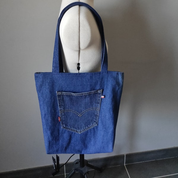 sac à main, tote bag, jean denim recyclé