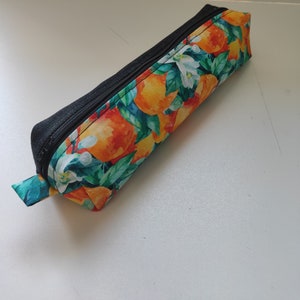 bi-material denim and cotton pencil case, back to school, office
