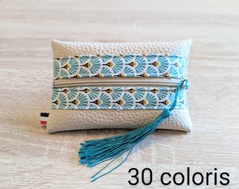 Handmade coin purse, French craftsmanship, in imitation leather