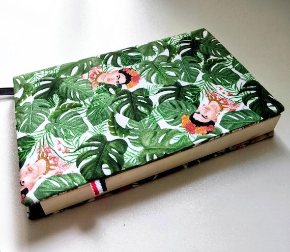 Couvre-livre grand format, artisanat français fait-main, protection de livre.