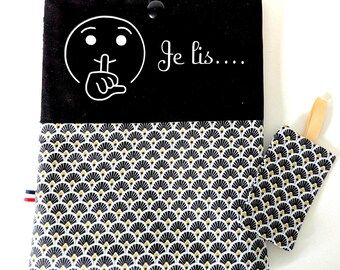 Funda protectora de vellón para libros, novelas, tabletas y lectores electrónicos, hecha a mano, artesanía francesa.