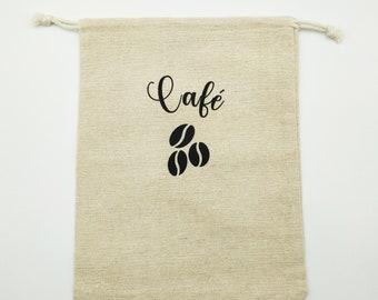 Bulk bag, shopping bag, "coffee bean" in natural cotton canvas, ecological French craftsmanship