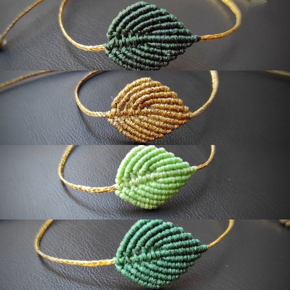 Macrame leaf friendship bracelet best sale