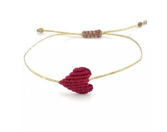 Braccialetti a cuore macrame, braccialetto macrame, braccialetto cuore, cuori, braccialetti amore, braccialetti amicizia, gioielli macrame, boho