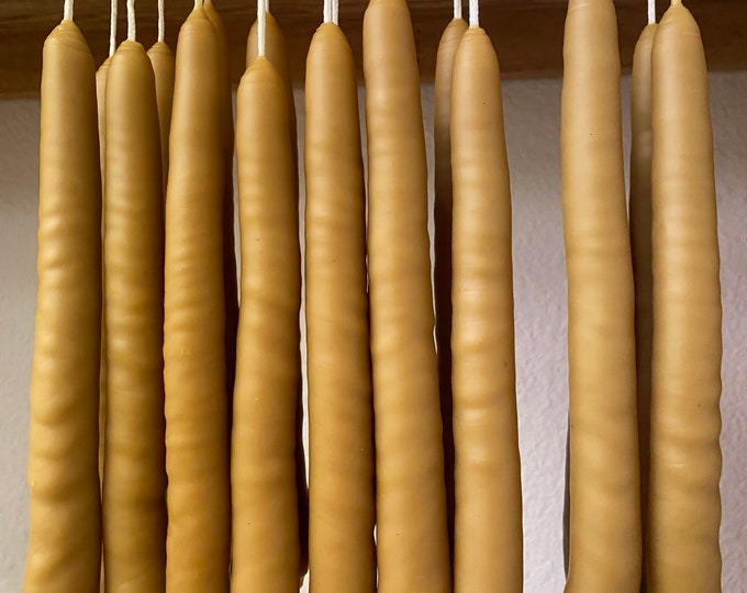 Hand Dipped Beeswax Tapers 89 Inch and Set of 2 Etsy