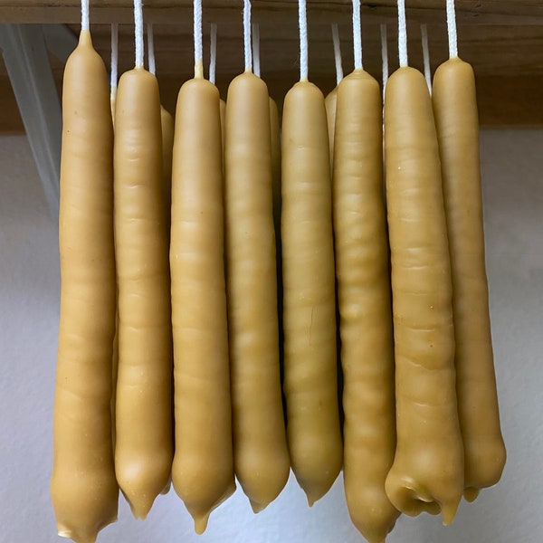 Hand Dipped Beeswax Tapers (5-6inches and Set of 2)