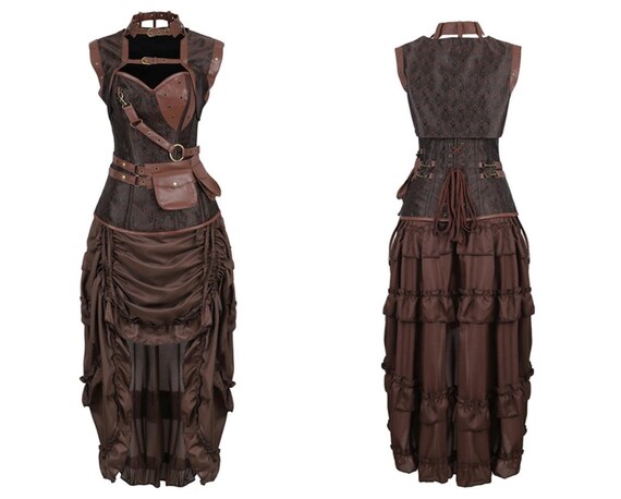 Steampunk Corset Dress Gothic Corset 