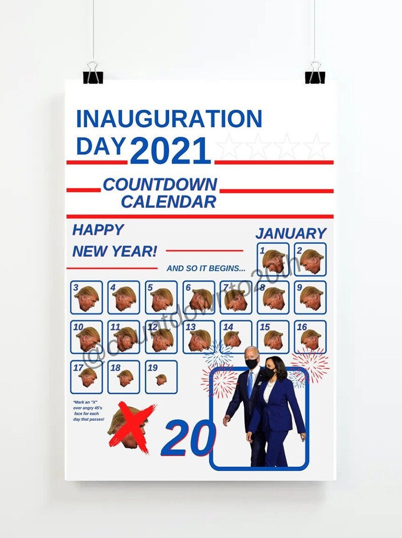 2021 US Inauguration Day Countdown Calendar Digital Download Etsy