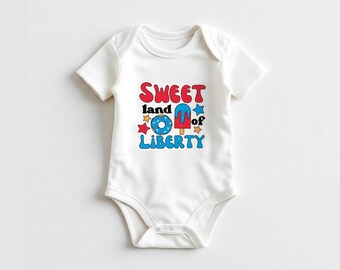 Sweet Land of Liberty Baby Onesie : 4th of July baby onesie,  Patriotic Baby Shower Gift, Independence Day baby
