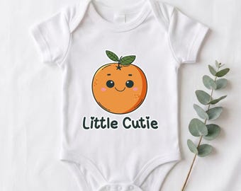 Little Cutie Baby Onesie :  Orange cutie Bodysuit, Baby Shower Gift, new mom gift
