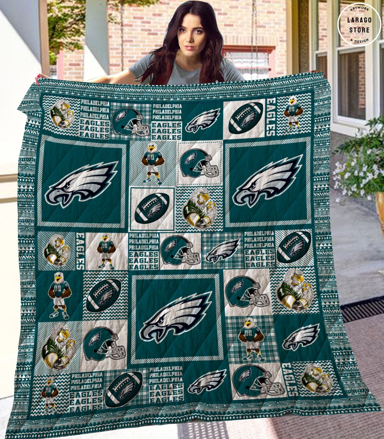 Philadelphia Eagles Football NFL Sports Quilt Blanket Ha0411 Etsy