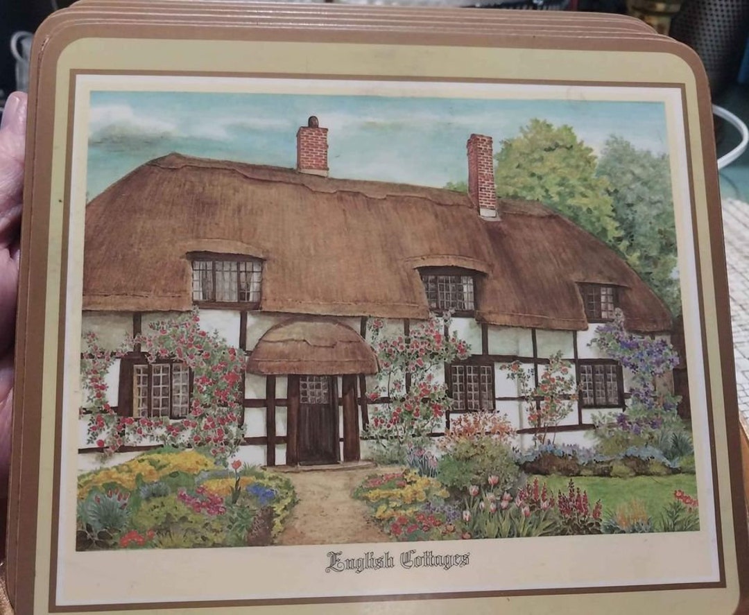 Vintage Pimpernel English Cottages Corked Placemats Made in England Set