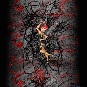 Digital Design for cuddly toy - Punk Princess - 2 formats - 60&quot;x80&quot; and 30X40