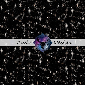 Seamless digital design, constellations, stars