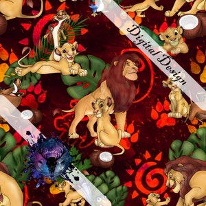 Seamless digital design, red lion