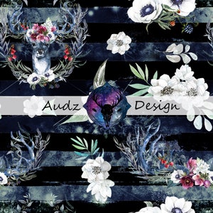 Seamless digital design, Dark Boho