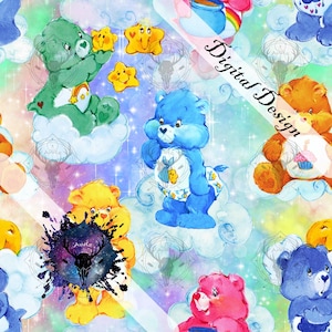 Seamless digital design, teddy bear2