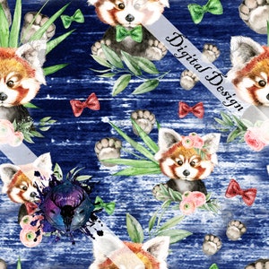Seamless digital design, red panda
