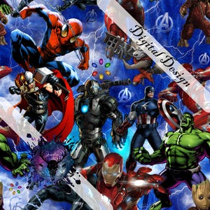 Sömlös digital design, superhjältar