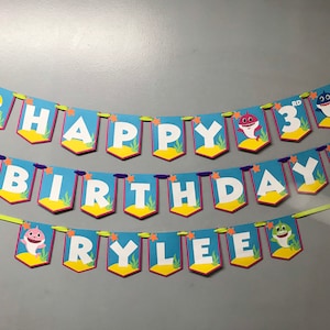 Baby Shark inspired birthday banner