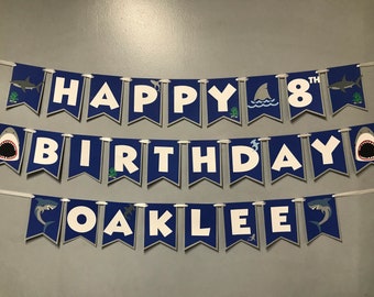 Shark Birthday Banner