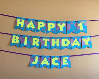 Monsters inspired birthday banner