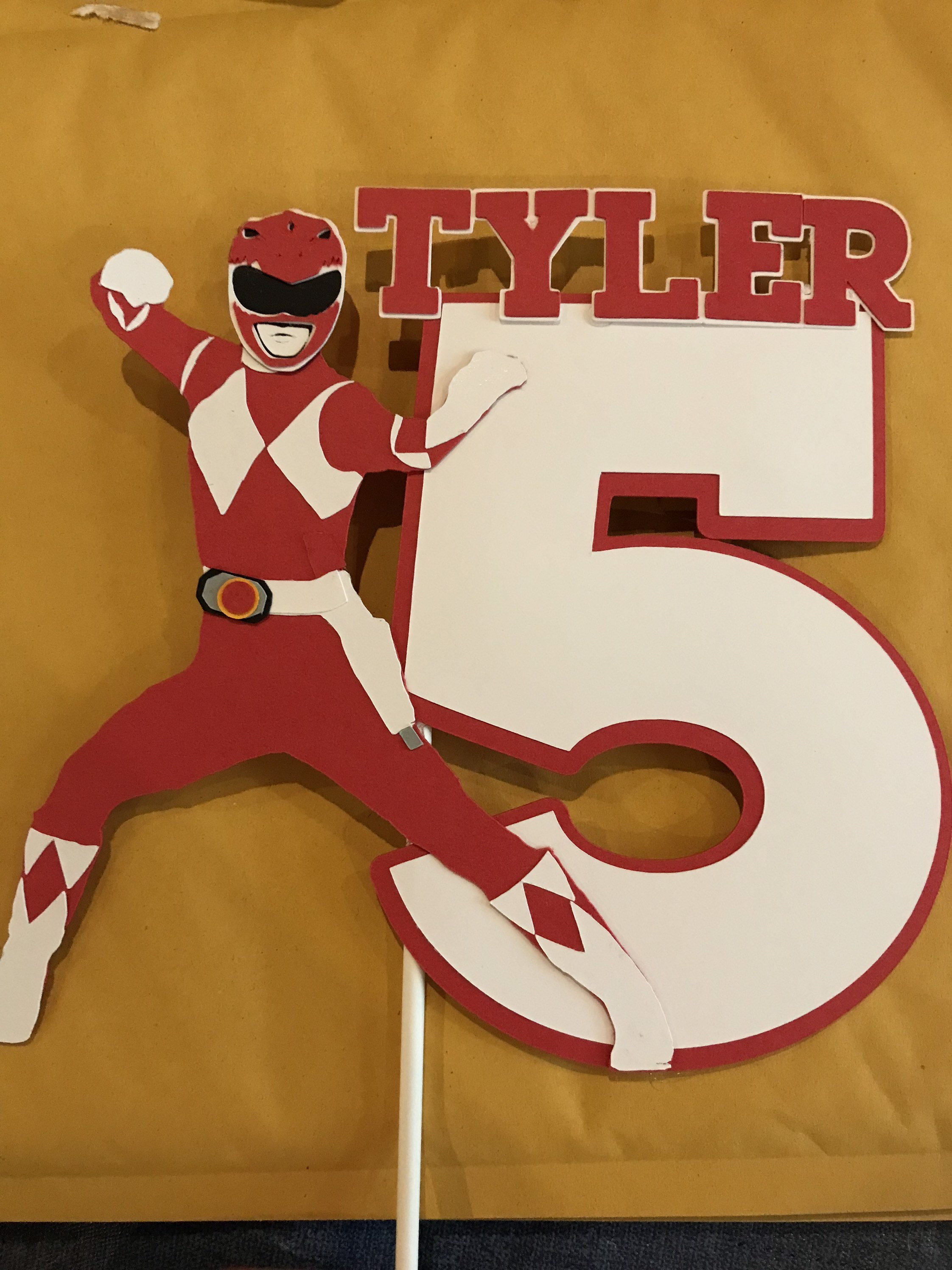 Power Rangers Themed Custom Cake Topper Etsy