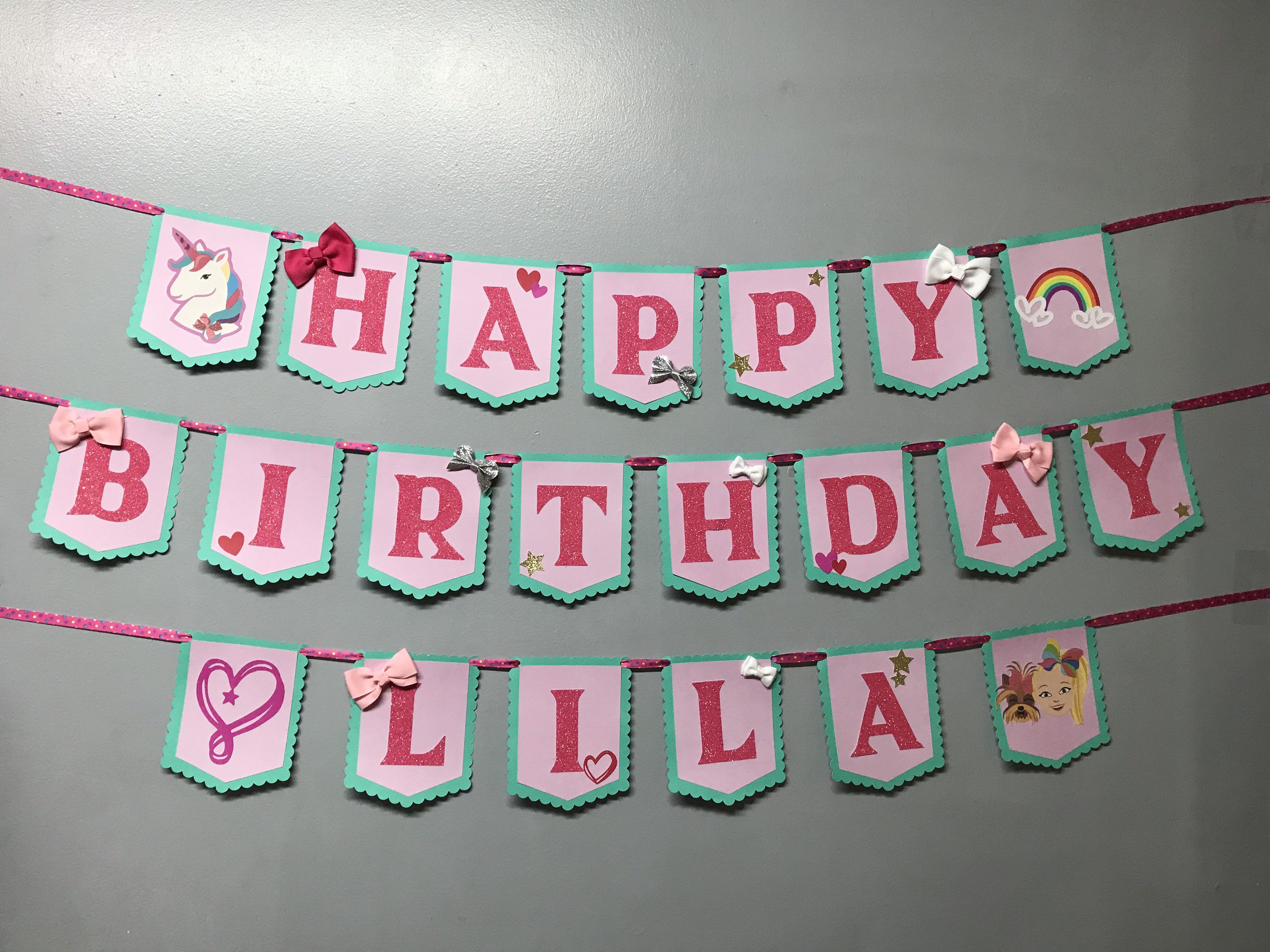 JoJo Birthday Banner with bows
