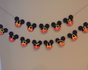 Mickey Inspired birthday banner