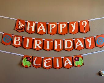 Moana Inspired Birthday Banner