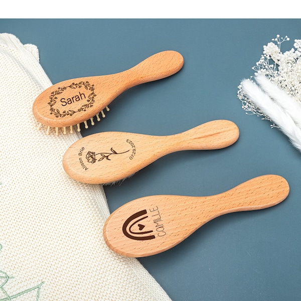 Custom Baby Brush, Custom Baby Gift Girls, Baby Shower Gift Girls, Personalized baby soft hair brush, Engraved baby hair brush, Baby Gifts