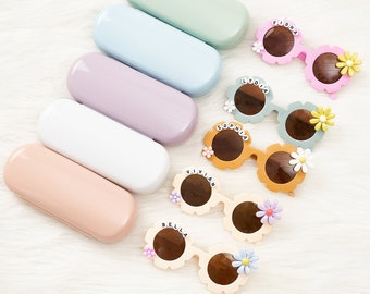 Lunettes de soleil marguerites personnalisées pour enfants, cadeau enfant, cadeau tout-petit, cadeau de Pâques, cadeau d'anniversaire personnalisé, cadeaux pour bébé, lunettes de soleil fleurs protection UV