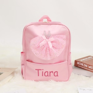 Benutzerdefinierte Tanztasche für Mädchen, Ballerina-Tanzrucksack, benutzerdefinierte Kleinkindrucksack, benutzerdefinierter Namensrucksack, Ballerina-Tasche, Tanztasche, Kinderrucksack