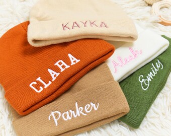 Personalized Family Matching Beanie, Custom Embroidered Family Beanie Pack, Matching Monogram Hats for Kids and Adults, Christmas Present