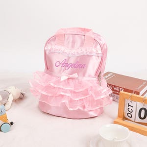 Personalisierter Namensbeutel-Rucksack für Mädchen, Ballettrucksack, personalisierte Stickerei Ballerina-Tanzrucksack, benutzerdefinierte Tanztasche, Tanztasche
