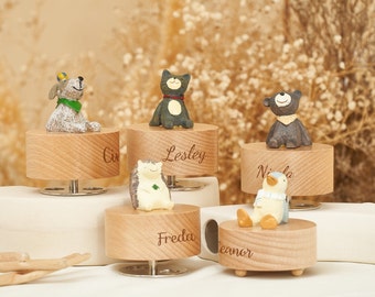 Custom Animal Music Box for Kids, Personalized Wooden Musical Toy , Thoughtful Baby Shower  for Children, Cherished Christmas Keepsake