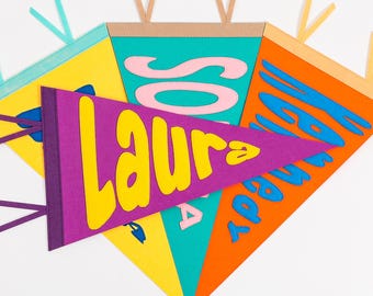 Custom Name Wool Felt Pennant, Custom name pennant, Personalized Name Pennant for Nursery Room Decor,baby gift,Baby Shower Gift,Nursery Flag