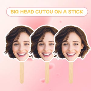 Visage personnalisé sur bâtonnet, accessoires de photomaton pour enterrement de vie de jeune fille ou de jeune garçon, showers de mariage, décorations de grosses têtes, visage sur bâton, décorations de fête.